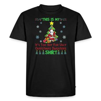 This Is My It's Too Hot For Ugly Christmas Sweater - Men's Premium Organic T-Shirt - black - Front - Nico (187cm)