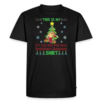 This Is My It's Too Hot For Ugly Christmas Sweater - Men's Premium Organic T-Shirt - black - Front - Nico (187cm)