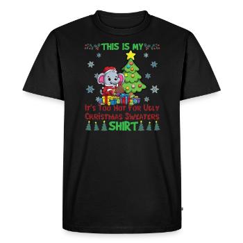 This Is My It's Too Hot For Ugly Christmas Sweater - Men's Premium Organic T-Shirt - black - Front - Nico (187cm)