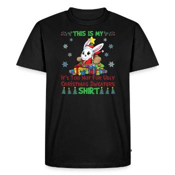 This Is My It's Too Hot For Ugly Christmas Sweater - Men's Premium Organic T-Shirt - black - Front - Nico (187cm)