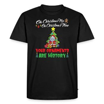 Oh arbre de Noël Vos ornements sont de l’histoire ancienne - T-shirt Premium bio Homme - noir - Devant - Nico (187cm)