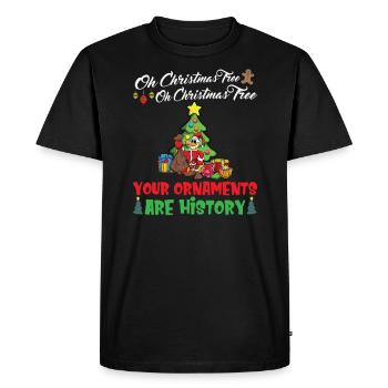 Oh arbre de Noël Vos ornements sont de l’histoire ancienne - T-shirt Premium bio Homme - noir - Devant - Nico (187cm)