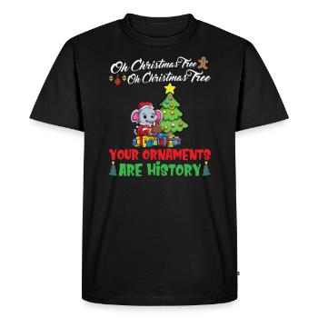 Oh arbre de Noël Vos ornements sont de l’histoire ancienne - T-shirt Premium bio Homme - noir - Devant - Nico (187cm)