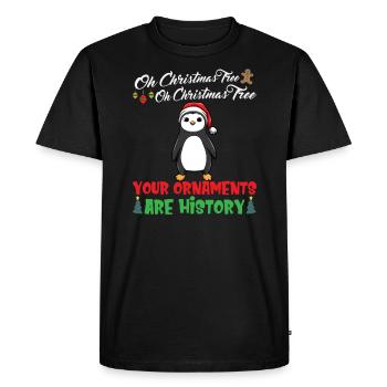 Oh arbre de Noël Vos ornements sont de l’histoire ancienne - T-shirt Premium bio Homme - noir - Devant - Nico (187cm)