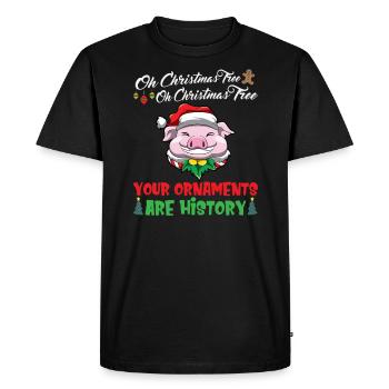 Oh arbre de Noël Vos ornements sont de l’histoire ancienne - T-shirt Premium bio Homme - noir - Devant - Nico (187cm)