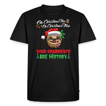 Oh arbre de Noël Vos ornements sont de l’histoire ancienne - T-shirt Premium bio Homme - noir - Devant - Nico (187cm)