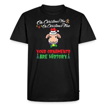 Oh arbre de Noël Vos ornements sont de l’histoire ancienne - T-shirt Premium bio Homme - noir - Devant - Nico (187cm)