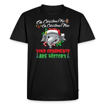 Oh arbre de Noël Vos ornements sont de l’histoire ancienne - T-shirt Premium bio Homme - noir - Devant - Nico (187cm)