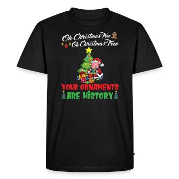 Oh arbre de Noël Vos ornements sont de l’histoire ancienne - T-shirt Premium bio Homme - noir - Devant - Nico (187cm)