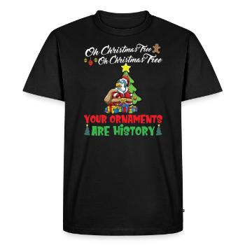 Oh arbre de Noël Vos ornements sont de l’histoire ancienne - T-shirt Premium bio Homme - noir - Devant - Nico (187cm)