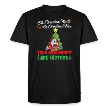 Oh arbre de Noël Vos ornements sont de l’histoire ancienne - T-shirt Premium bio Homme - noir - Devant - Nico (187cm)
