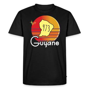 Belle idee cadeau souvenir carte de la Guyane - T-shirt Premium bio Homme - noir - Devant - Nico (187cm)