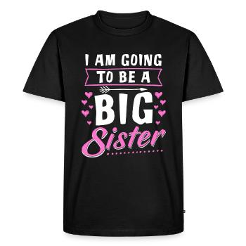 Je vais être une grande soeur - Big Sister - T-shirt Premium bio Homme - noir - Devant - Nico (187cm)