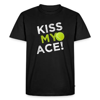 KISS MY ACE - Tennis serve - Tennis Training - Men's Premium Organic T-Shirt - black - Front - Nico (187cm)