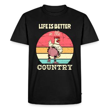 Life Is Better In The Country - Agriculteur fier - T-shirt Premium bio Homme - noir - Devant - Nico (187cm)