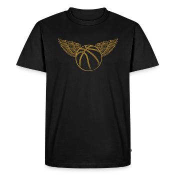 Joueur de basket-ball Dunking BasketballEr Wings - T-shirt Premium bio Homme - noir - Devant - Nico (187cm)