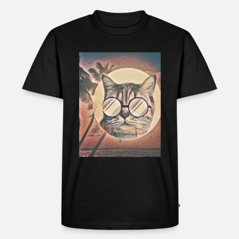 Katzen-Sommerflavour - Männer Premium Bio T-Shirt - Schwarz