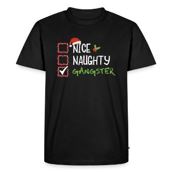 Noël Humour Drôle Gentil Vilain Gangster - T-shirt Premium bio Homme - noir - Devant - Nico (187cm)