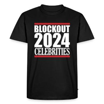 Blockout Célébrités 2024 | Les couleurs peuvent être changées - T-shirt Premium bio Homme - noir - Devant - Nico (187cm)