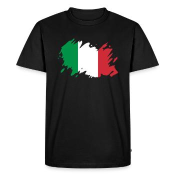 Italie Drapeau Brosse Drapeau Vacances Voyage Maison Rome - T-shirt Premium bio Homme - noir - Devant - Nico (187cm)
