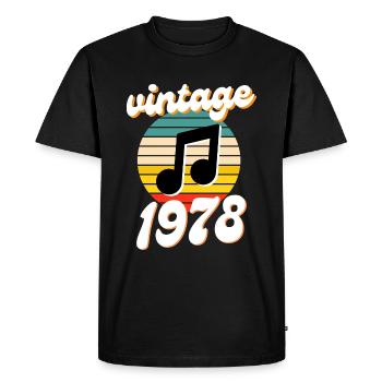 né 1978 millésime 78 idée cadeau anniversaire - T-shirt Premium bio Homme - noir - Devant - Nico (187cm)