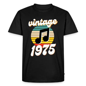 born 1975 vintage 75 gift idea birthday - Men's Premium Organic T-Shirt - black - Front - Nico (187cm)