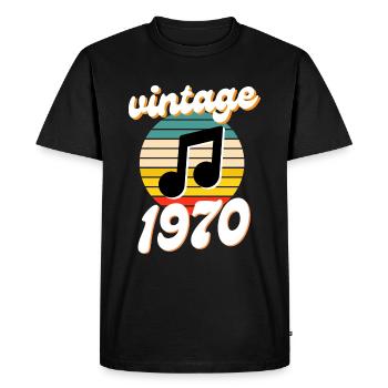 né 1970 millésime 70 idée cadeau anniversaire - T-shirt Premium bio Homme - noir - Devant - Nico (187cm)