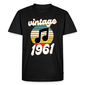 born 1961 vintage 61 gift idea birthday - Men's Premium Organic T-Shirt - black - Front - Nico (187cm)