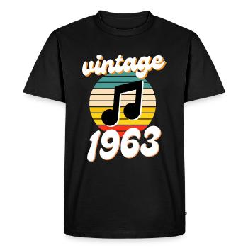 né 1963 millésime 63 idée cadeau anniversaire - T-shirt Premium bio Homme - noir - Devant - Nico (187cm)