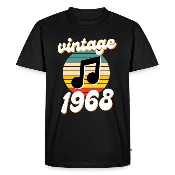 né 1968 millésime 68 idée cadeau anniversaire - T-shirt Premium bio Homme - noir - Devant - Nico (187cm)