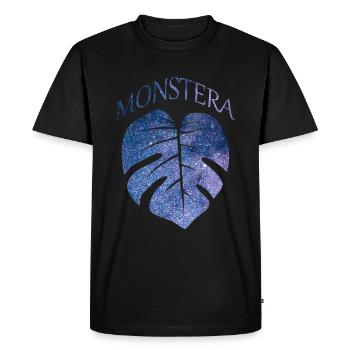 monstera constellation thaïlandaise - T-shirt Premium bio Homme - noir - Devant - Nico (187cm)