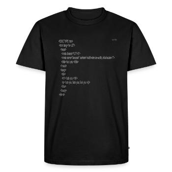 F*ck you - html code - Men's Premium Organic T-Shirt - black - Front - Nico (187cm)