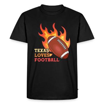 Texas Burning Football Design for Proud Fans - Men's Premium Organic T-Shirt - black - Front - Nico (187cm)