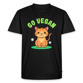 Design de chat pour les fiers végétaliens - T-shirt Premium bio Homme - noir - Devant - Nico (187cm)
