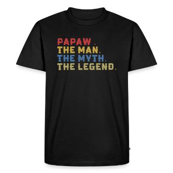 Papa Grand-père disant Papaw L’homme Le mythe La légende - T-shirt Premium bio Homme - noir - Devant - Nico (187cm)