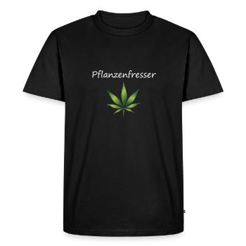 Herbivore - gift idea cannabis / hemp - Men's Premium Organic T-Shirt - black - Front - Nico (187cm)