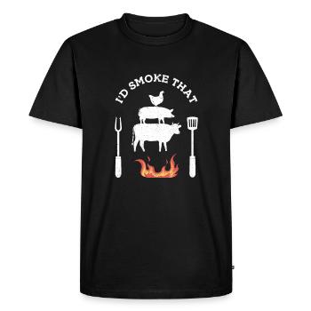 Cadeau de fumer drôle de barbecue, grillades et barbecue - T-shirt Premium bio Homme - noir - Devant - Nico (187cm)