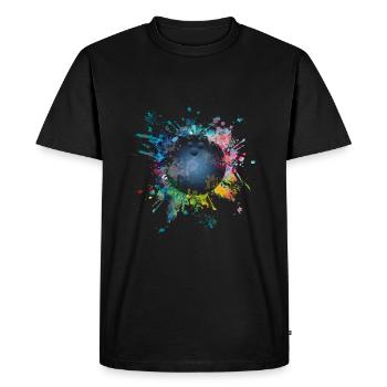 Aqueuse explosion de couleur Splash Pins Boule de Bowling - T-shirt Premium bio Homme - noir - Devant - Nico (187cm)