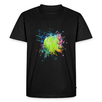 A eau explosion de couleur Splash Design Tennis Ball - T-shirt Premium bio Homme - noir - Devant - Nico (187cm)