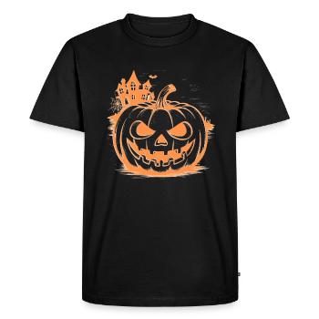 Citrouille d’Halloween - T-shirt Premium bio Homme - noir - Devant - Nico (187cm)