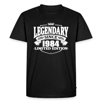 Légendaire depuis 1984 - T-shirt Premium bio Homme - noir - Devant - Nico (187cm)
