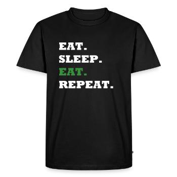 EAT. SLEEP. EAT. REPEAT. - T-shirt Premium bio Homme - noir - Devant - Nico (187cm)