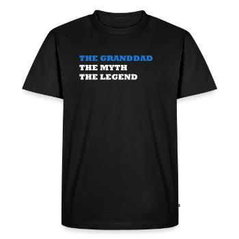 LE GRANDDAD LE MYTHE LA LÉGENDE - T-shirt Premium bio Homme - noir - Devant - Nico (187cm)