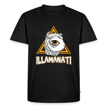 illamanati - cadeau cool d'alpaga de lama - T-shirt Premium bio Homme - noir - Devant - Nico (187cm)