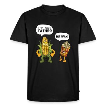 Je suis ton père Popcorn - T-shirt Premium bio Homme - noir - Devant - Nico (187cm)