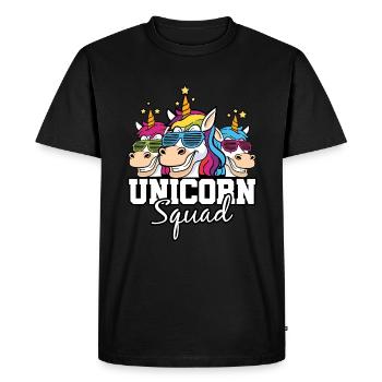 Unicorn Squad - Men's Premium Organic T-Shirt - black - Front - Nico (187cm)