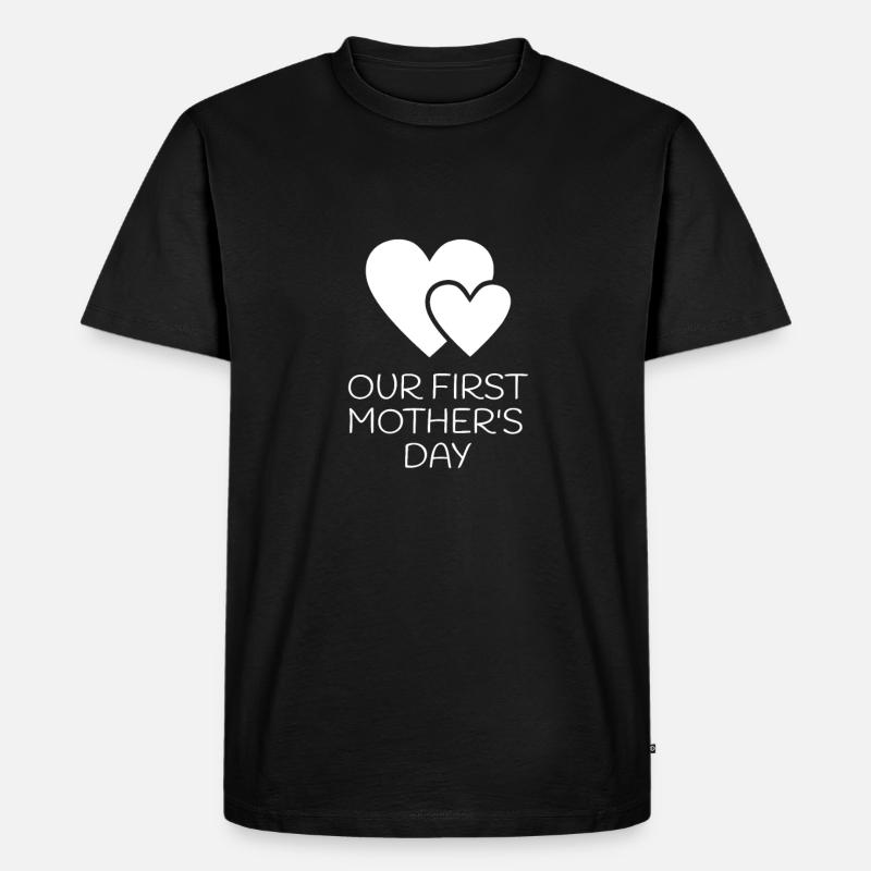 Stolze Mama erster Muttertrag Sprüche Geschenk - Männer Premium Bio T-Shirt - Schwarz