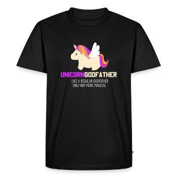Unicorn Godfather - Men's Premium Organic T-Shirt - black - Front - Nico (187cm)