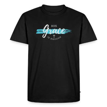 Grace, Christian gift, grace - Men's Premium Organic T-Shirt - black - Front - Nico (187cm)