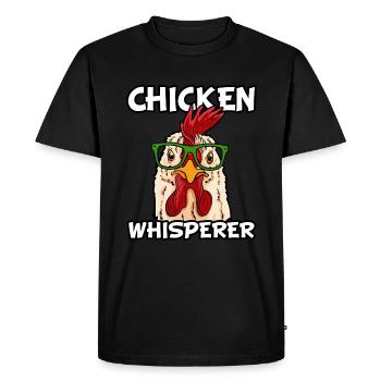 Chicken Whisperer - Men's Premium Organic T-Shirt - black - Front - Nico (187cm)